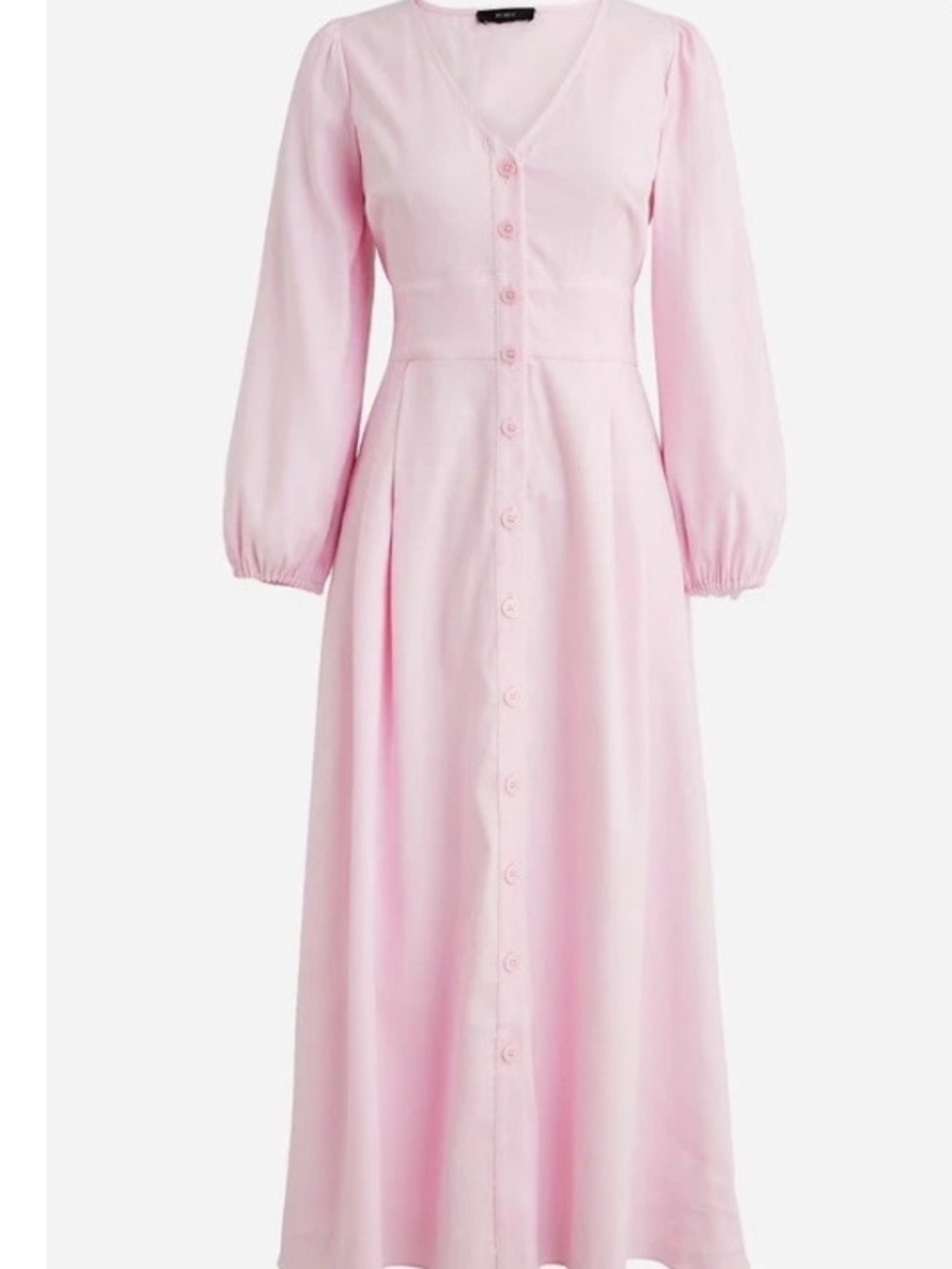 J.CREW Pink Stretch Viscose Blend Button Fit & Flare A Line Midi Dress Size 8 10
